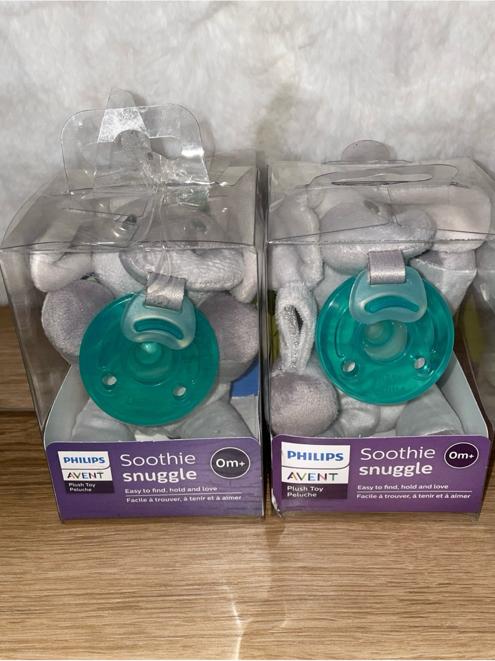 2- Philips Avent Soothie Snuggle 0m+ Pacifier & Soother Elephant Plush